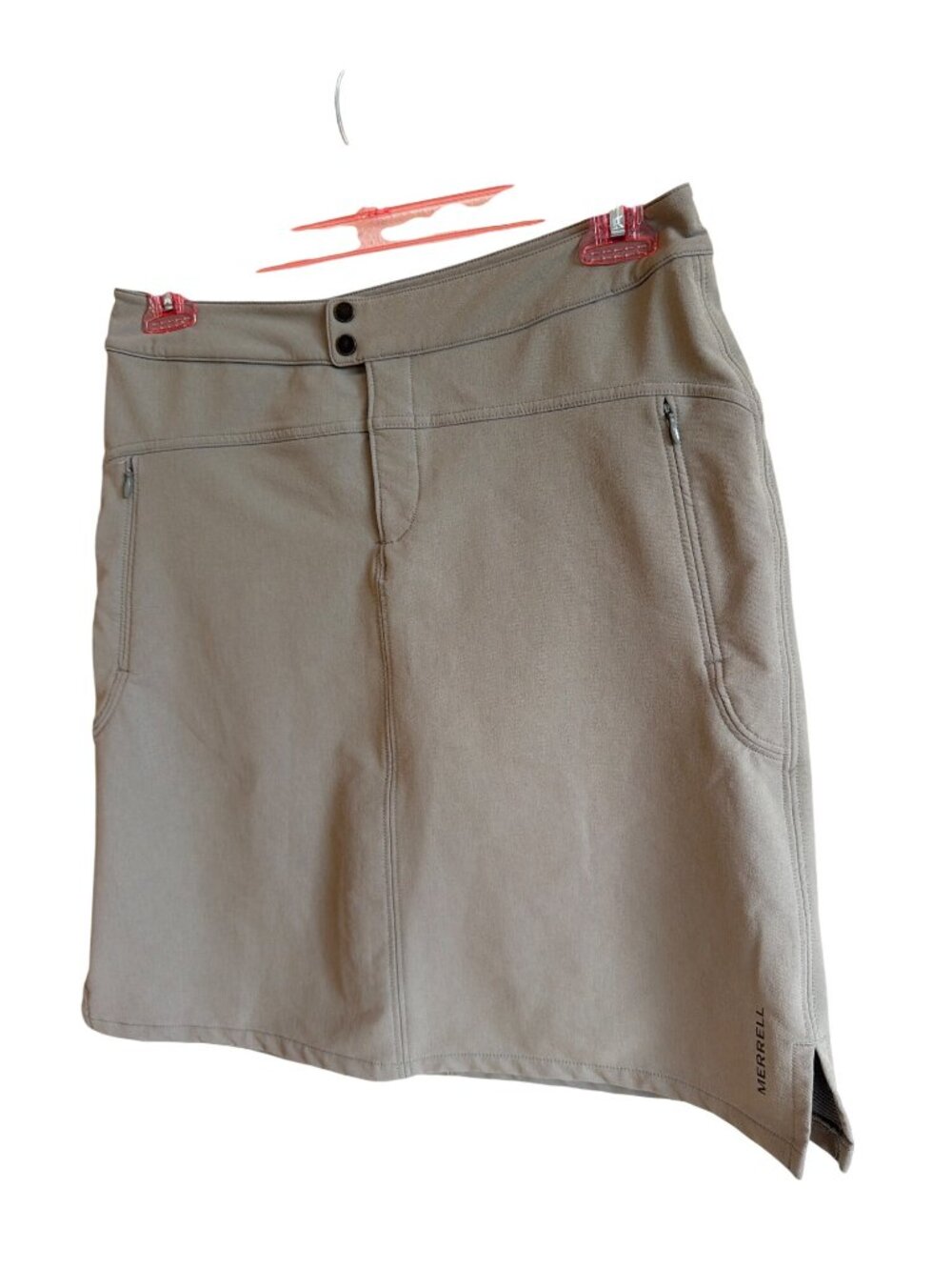 Merrell Skirt 8 Beige A Line Zipper Pockets Nylon poly stretch Quick dry Medium - Picture 4 of 10